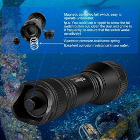 img 1 attached to 🔦 ORCATORCH D550 Scuba Dive Light, 1000 Lumens Waterproof Diving Flashlight, IPX-8 Night Dive Torch 150 Meters Submersible Light with 2Pcs 18650 Battery and Charger