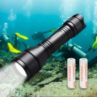 🔦 orcatorch d550 scuba dive light, 1000 lumens waterproof diving flashlight, ipx-8 night dive torch 150 meters submersible light with 2pcs 18650 battery and charger logo