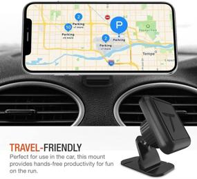 img 1 attached to 📱 Trianium Magnetic Dash Car Mount Holder for iPhone, Samsung, Huawei, Nokia, LG, Moto Smartphones - Stick-on Dashboard with Bendable Base, 3M Adhesive, and Metal Plate Included