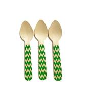 perfect stix chevron spoon 110 36-green printed wooden spoons with green chevron pattern logo
