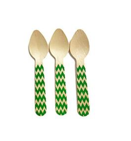 img 1 attached to Perfect Stix Chevron Spoon 110 36-Green Printed Wooden Spoons With Green Chevron Pattern