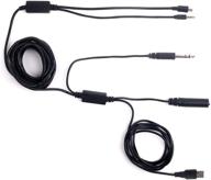 18ft atc radio audio recording cable with dual output for gopro phone audio recorder - extra long 18ft/5m airplane cockpit intercom with usb power - compatible with hero3/hero3+/hero4 (not for hero 5 and later) logo