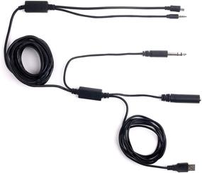 img 4 attached to 18FT ATC Radio Audio Recording Cable with Dual Output for GoPro Phone Audio Recorder - Extra Long 18ft/5m Airplane Cockpit Intercom with USB Power - Compatible with HERO3/HERO3+/HERO4 (Not for HERO 5 and later)