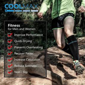 img 1 attached to COOLMAX Brand Compression Over the Calf Socks (3 Pairs) - Performance Cushion, 15-20 mmHg, for Men & Women