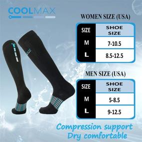 img 2 attached to COOLMAX Brand Compression Over the Calf Socks (3 Pairs) - Performance Cushion, 15-20 mmHg, for Men & Women