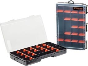 img 4 attached to 📦 BLACK+DECKER Plastic Organizer Box with Dividers, Screw & Craft Storage, 22-Compartment, 2-Pack (BDST60714AEV)
