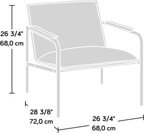 img 1 attached to 🪑 Sauder Coral Cape Lounge Chair - Ivory Finish, Dimensions: L 26.77" x W 28.35" x H 26.77