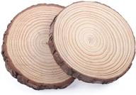 🪵 large natural wood slices, 7-8" diameter, 4/5" thick - perfect for wedding centerpieces, diy woodland projects, and home decor - set of 2 logo