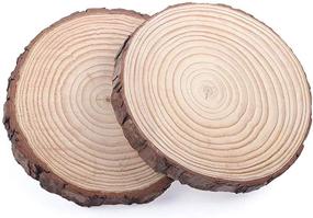 img 4 attached to 🪵 Large Natural Wood Slices, 7-8" Diameter, 4/5" Thick - Perfect for Wedding Centerpieces, DIY Woodland Projects, and Home Decor - Set of 2