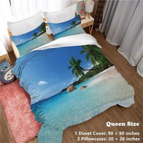 img 3 attached to Одеяло Queen Beach Duvet Bedding Comforter
