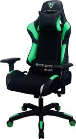 img 1 attached to 🪑 Игровое кресло Raynor Gaming Energy Pro Series - серия профессиональных эргономичных игровых кресел - технология Outlast, высокая спинка в стиле гоночных кресел, регулировка высоты, 4D подлокотники, сетчатый и искусственная кожа, с поддержкой поясницы, подушка для головы, зеленого цвета.