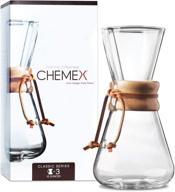 ☕ chemex classic series 3-cup glass coffeemaker - exclusive packaging for perfect pour-over coffee logo