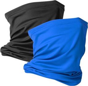img 4 attached to 🧣 Pack of 2 Neck Gaiter Face Mask Scarves: Reusable Bandanas Tubes with UV Protection for Men and Women - Balaclava Outdoor Sports Headwear