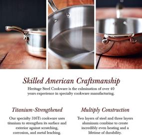 img 2 attached to 🍳 Premium Heritage Steel 10-Piece Cookware Set: Induction-Ready, 5-Ply Construction & Titanium Strengthened 316Ti Stainless Steel - Made in USA