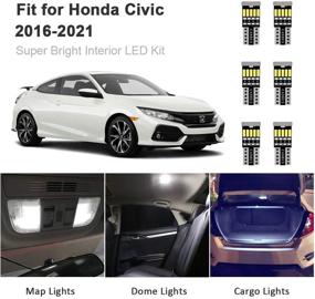 img 4 attached to 🚗 Upgrade Your Honda Civic: AWALITED 6pc White LED Interior Lights Kit for 2016-2021 Models – Super Bright Replacement Bulbs to Illuminate Map, Dome & Cargo Spaces