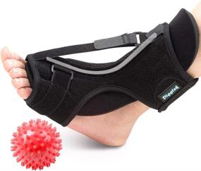 img 4 attached to 👣 Ultimate Relief for Plantar Fasciitis & Foot Pain: Adjustable Night Splint with Spiky Massage Ball - Diggtek Plantar Fasciitis Night Splint