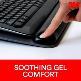 img 2 attached to 🖥️ 3M Gel Wrist Rest for Keyboards - Tilt-Adjustable Platform, Soothing Gel, Easy-to-Clean Leatherette Cover - Antimicrobial Protection - Black (WR420LE) - 19.6" x 10.6