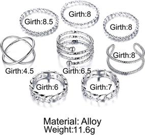 img 2 attached to 8-Piece Simple Knuckle Midi Ring Set Vintage Plated Gold/Silver for Women/Girl – Finger Stackable Rings Set Jewelry Gifts (Silver)