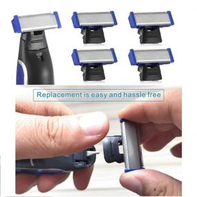 img 1 attached to Set of 4 Replacement Cutter Heads for Rechargeable Shaver Solo Trimmer Micro and Touches - Includes 2 Bonus Clean Brushes