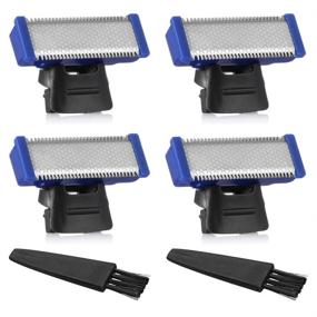 img 4 attached to Set of 4 Replacement Cutter Heads for Rechargeable Shaver Solo Trimmer Micro and Touches - Includes 2 Bonus Clean Brushes