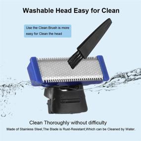 img 2 attached to Set of 4 Replacement Cutter Heads for Rechargeable Shaver Solo Trimmer Micro and Touches - Includes 2 Bonus Clean Brushes