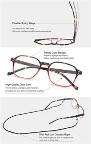 img 1 attached to Stylish 5-Pack Reading Glasses for Women and Men - 3.5 Strength Including Sunglasses Reader with Spring Hinge in Assorted Colors