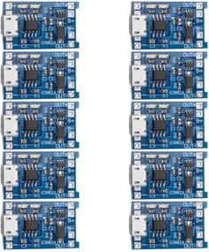 img 4 attached to CHENBO 10 шт. 5В Микро USB 1А 18650 TP4056 Зарядная плата для литий-ионных аккумуляторов: Эффективный зарядный модуль с защитой