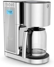 img 4 attached to ☕️ Кофеварка в стиле стеклянной серии Russell Hobbs CM8100GYR на 8 чашек в серебристом и нержавеющей стали