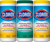 🍋 clorox disinfecting wipes value pack - crisp lemon and fresh scent (3 packs, 35 count each) logo