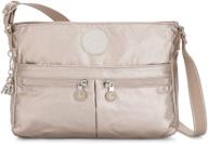 👜 kipling women's new angie handbag: lightweight crossbody nylon travel bag in metallic glow - perfect for traveling logo