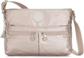 img 4 attached to 👜 Kipling Women's New Angie Handbag: Lightweight Crossbody Nylon Travel Bag in Metallic Glow - Perfect for Traveling