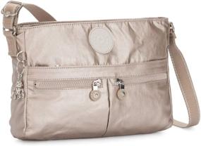 img 3 attached to 👜 Kipling Women's New Angie Handbag: Lightweight Crossbody Nylon Travel Bag in Metallic Glow - Perfect for Traveling