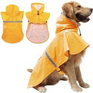 yellowdot xl sunfura dog raincoat: waterproof, lightweight hooded jacket with reflective strip for small medium large dogs logo