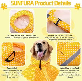 img 2 attached to YellowDot XL SUNFURA Dog Raincoat: Waterproof, Lightweight Hooded Jacket with Reflective Strip for Small Medium Large Dogs