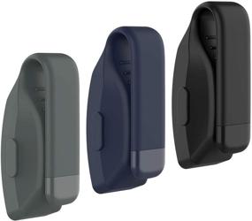 img 1 attached to 📎 (3 Pack) Seltureone Silicone Clips for Fitbit Inspire/Inspire HR/Ace 2 - Black, Navy, Gray