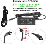 dell vostro & inspiron ac adapter charger replacement - 45w 19.5v 2.31a - compatible with vostro 14 15 3358 3458 3459 3468 3549 3551 3558 3559 3561 3568 5459 5468 5568 & inspiron 11 13 15 17 3000 5000 7000 series - pa-1900-32d logo