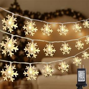 img 4 attached to 🎄 SUNYPLAY Snowflake String Lights - 49.2ft 100LED Christmas Decor with 8 Modes - Waterproof Fairy Lights for Indoor/Outdoor – Warm White