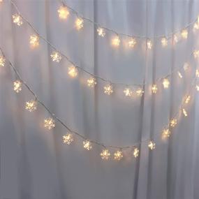 img 1 attached to 🎄 SUNYPLAY Snowflake String Lights - 49.2ft 100LED Christmas Decor with 8 Modes - Waterproof Fairy Lights for Indoor/Outdoor – Warm White