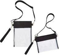 👜 stadium approved clear crossbody purse bag - clear tote bag with adjustable shoulder strap (black) - enhanced seo logo