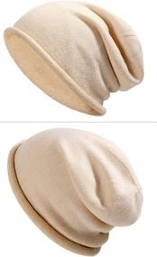 img 3 attached to SHINCHIC Women Winter Cashmere Knitted Slouchy Beanie: Soft & Warm Wool Blend Hat for Men and Women