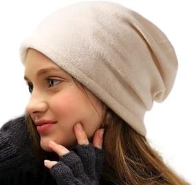 img 4 attached to SHINCHIC Women Winter Cashmere Knitted Slouchy Beanie: Soft & Warm Wool Blend Hat for Men and Women