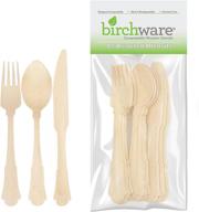 birchware wdc 200 elegant compostable utensils count logo