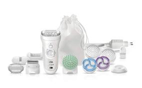 img 1 attached to Braun Silk-epil 9-961V Women's Epilator - Hair Removal, Bikini Trimmer, Shaver Wet & Dry, Cordless, 2 Exfoliation Brushes & Skin Care System