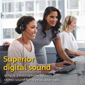 img 3 attached to 🎧 Jabra Engage 50 Wired Headset: Superior Stereo Telephone Headset with 3-Microphone System, Advanced Noise Cancellation, and Enhanced Hearing Protection for Call Center Agents