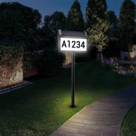 🏠 solar house number sign: illuminated outdoor address plaque with smart control - waterproof, solar powered 3-color led light for home, yard, street логотип