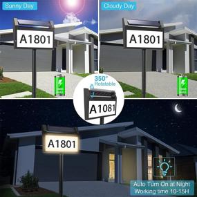 img 3 attached to 🏠 Solar House Number Sign: Illuminated Outdoor Address Plaque with Smart Control - Waterproof, Solar Powered 3-Color LED Light for Home, Yard, Street