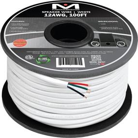 img 4 attached to 🔊 Mediabridge 12AWG 4-Conductor Speaker Wire (100ft, White) - High Purity Copper - ETL Listed & CL2 Rated for in-Wall Installations (Part# SW-12X4-100-WH)