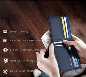 img 1 attached to RFID Bifold Leather Wallets Men Men's Accessories
