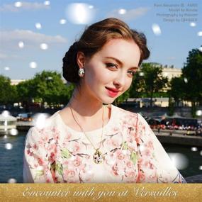 img 1 attached to 💎 QIANSE Jewelry Set: Spring of Versailles Collection - Necklace and Earrings Gift Set for Women, with Jewelry Box - Perfect Christmas, Birthday, or Anniversary Gifts for Her: Mom, Wife, Sister, Best Friend