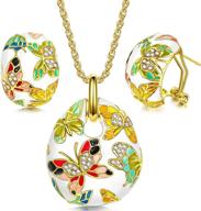 💎 qianse jewelry set: spring of versailles collection - necklace and earrings gift set for women, with jewelry box - perfect christmas, birthday, or anniversary gifts for her: mom, wife, sister, best friend logo